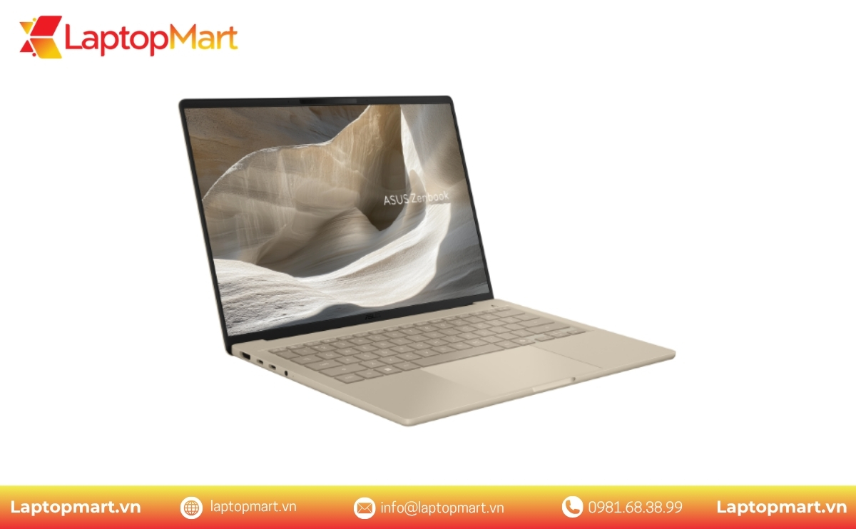 Hình Ảnh Laptop ASUS Zenbook A14 | Snapdragon X X1 26 100 | Ram 16GB | SSD 512GB | 14inch WUXGA OLED | Win 11 | LaptopMart 01