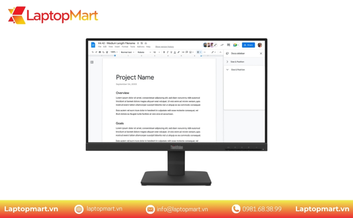 Hình Ảnh Màn Hình Lenovo ThinkVision S22-4e 64CBKAR6VN (21.5 inch - FHD - IPS - 100Hz - 4ms) | LaptopMart 01