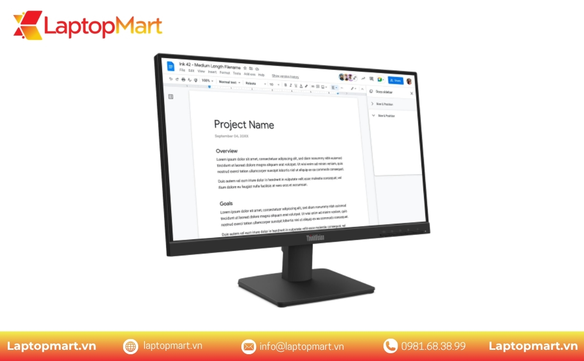Hình Ảnh Màn Hình Lenovo ThinkVision S22-4e 64CBKAR6VN (21.5 inch - FHD - IPS - 100Hz - 4ms) | LaptopMart 02