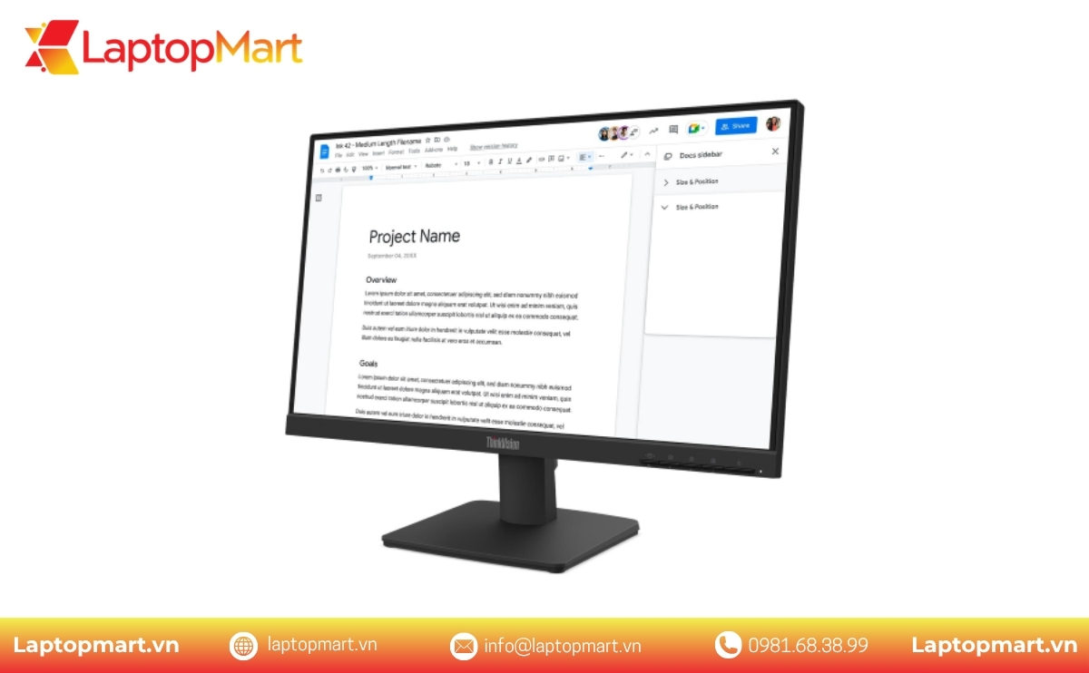 Hình Ảnh Màn Hình Lenovo ThinkVision S22-4e 64CBKAR6VN (21.5 inch - FHD - IPS - 100Hz - 4ms) | LaptopMart 03