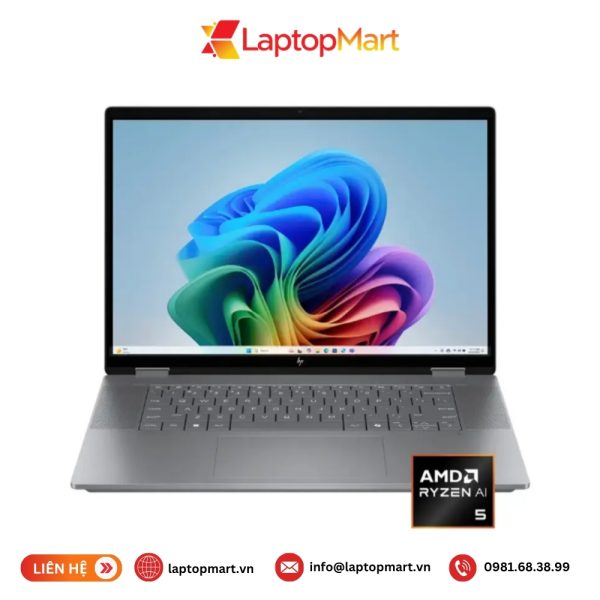 Laptop HP Omnibook X Flip 16 2in1 AR0013DX | Ryzen AI 5 340 | Ram 16GB | SSD 512GB | 16 inch 2K Touch | Win 11 | LaptopMart